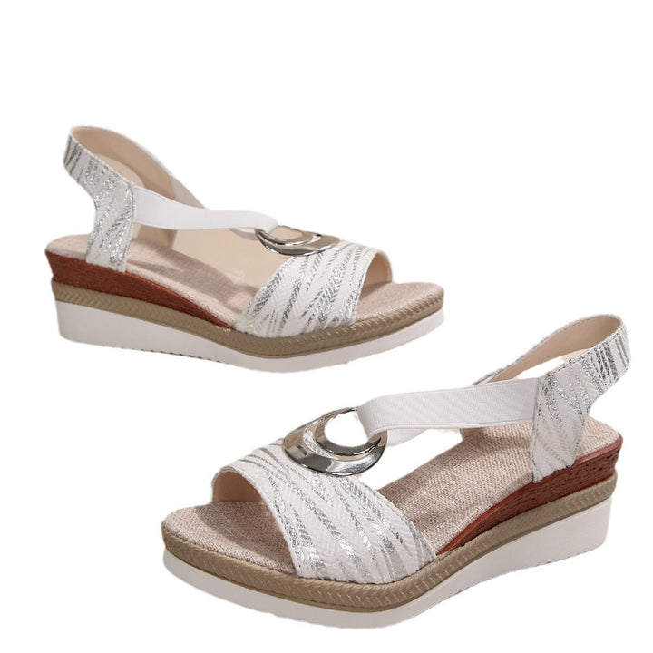 Damen Komfortable Plateausandalen mit modischem Schnallenakzent Drune
