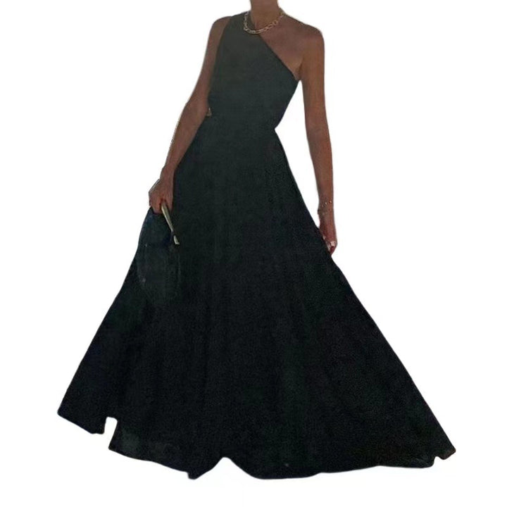 Elegantes Damen-Ein-Schulter-Maxikleid Drune