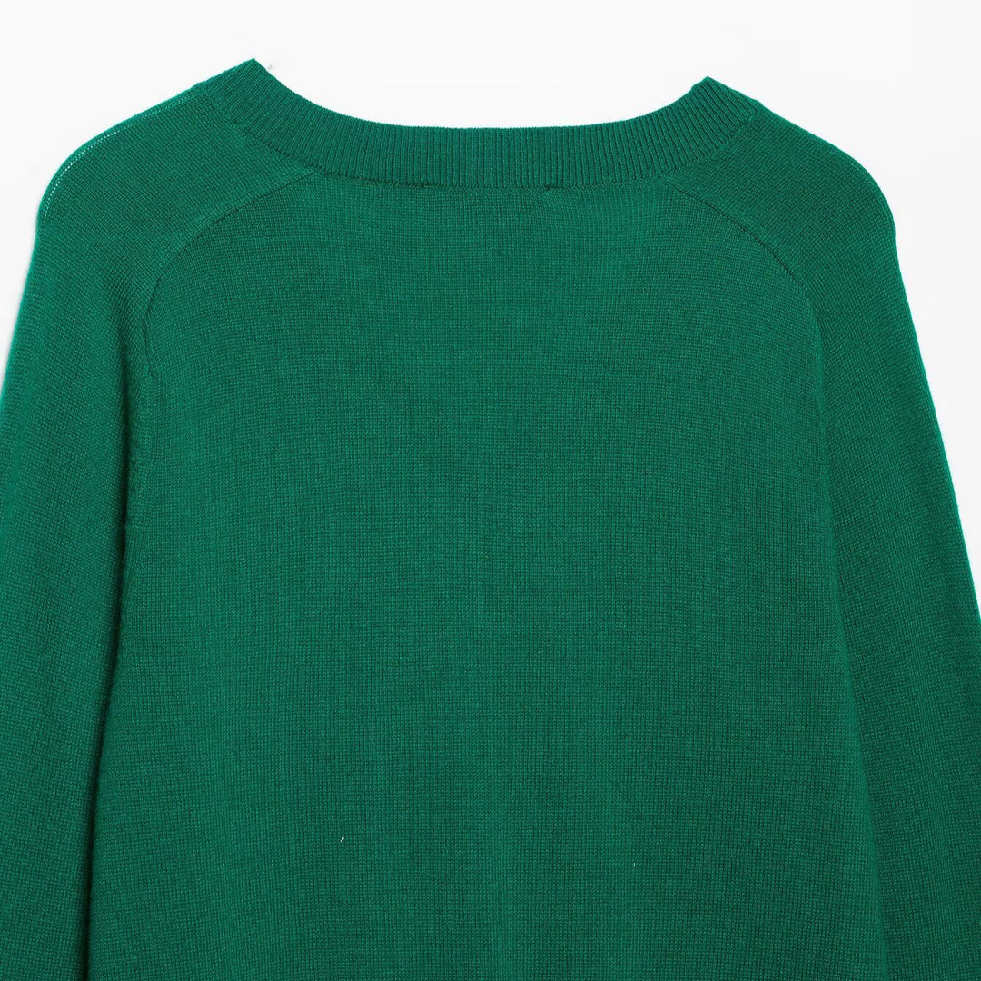 Damen Leichter V‑Ausschnitt Feinstrickpullover mit geripptem Saum Drune