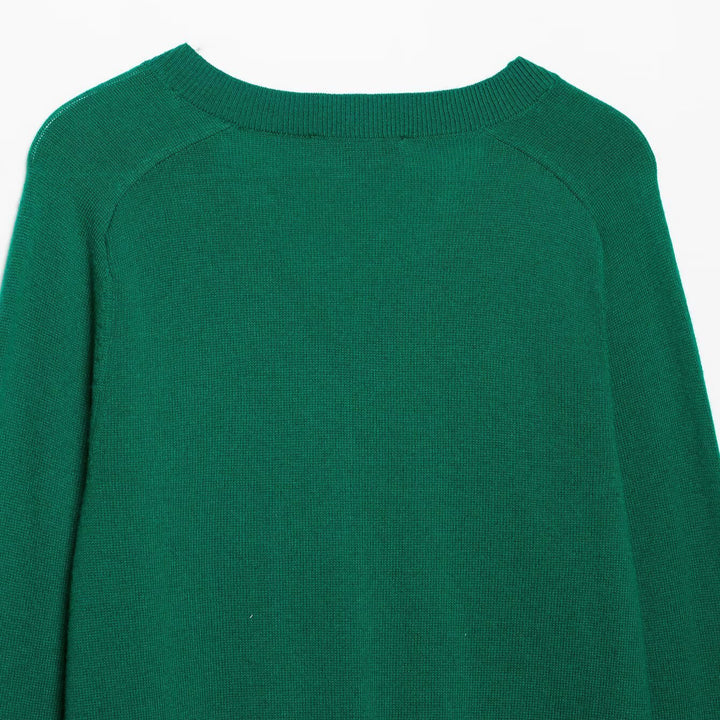 Damen Leichter V‑Ausschnitt Feinstrickpullover mit geripptem Saum Drune