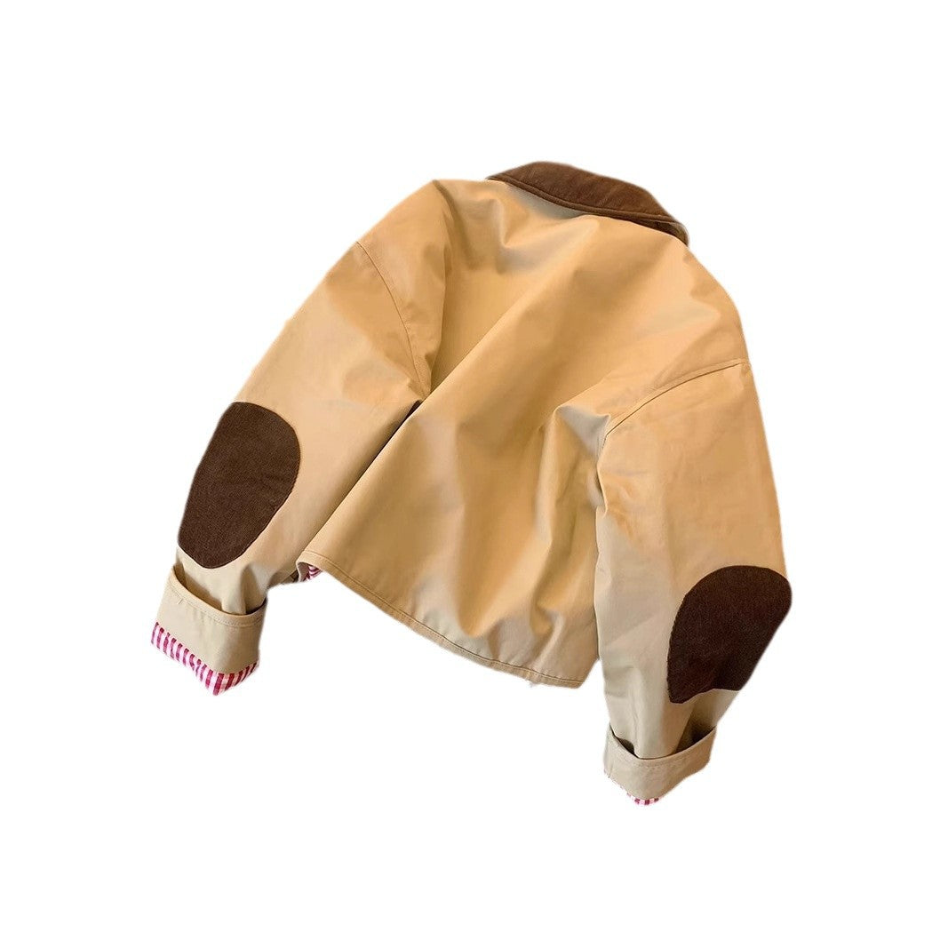 Damen Modische Utility-Jacke mit Samtkragen Drune