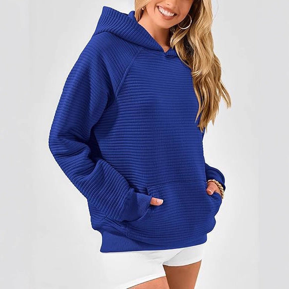 Damen lässiger Kapuzenpullover mit strukturiertem Stoff Drune