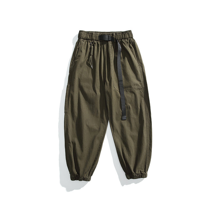 Herren Tapered-Canvas-Cargo-Jogger mit elastischem Kordelbund und integriertem Gurt Drune