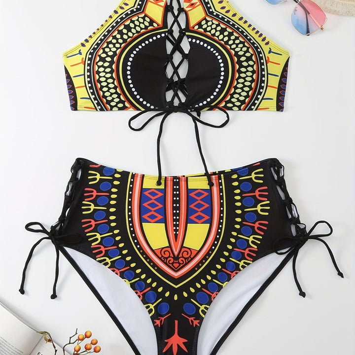 Damen Hochwertiger Bikini mit raffiniertem Schnürdesign Drune