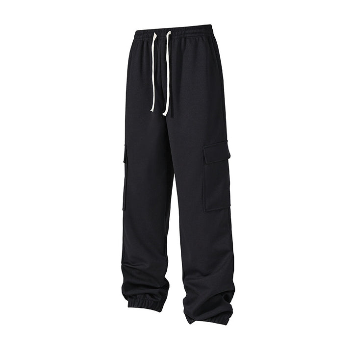 Herren lockere Cargo-Jogginghose mit elastischem Bund, Kordelzug und aufgesetzten Klappentaschen Drune