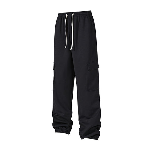Herren lockere Cargo-Jogginghose mit elastischem Bund, Kordelzug und aufgesetzten Klappentaschen Drune