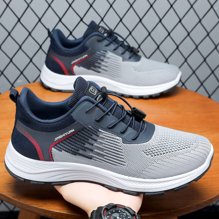 Damen nan ultraleichter Strick-Freizeitsneaker mit Schnellzugverschluss, verstärkter Fersenlasche und ergonomischer Wellen-EVA-Sohle Drune