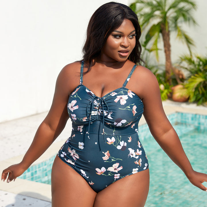 Damen Einteiliger Badeanzug mit floralem Detail Drune