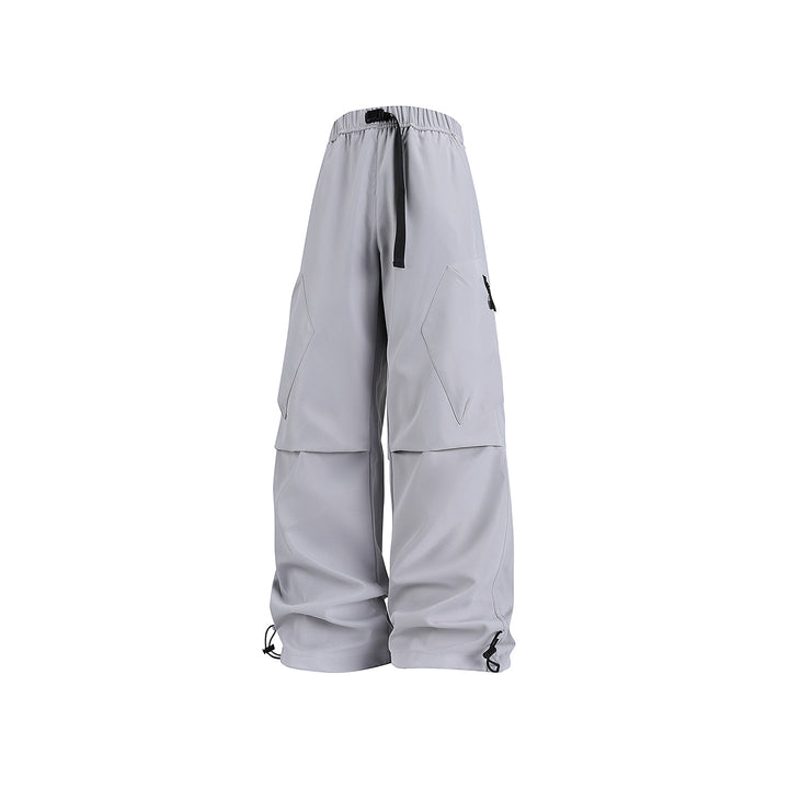Herren Weite Cargo‑Hose im Baggy‑Stil mit Tunnelzugbund, großen Klapptaschen und verstellbaren Beinabschlüssen Drune