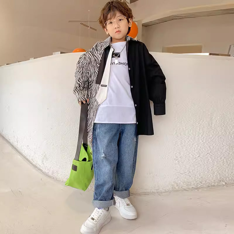 Unisex entspannte Baggy-Jeans mit Vintage-Optik Drune