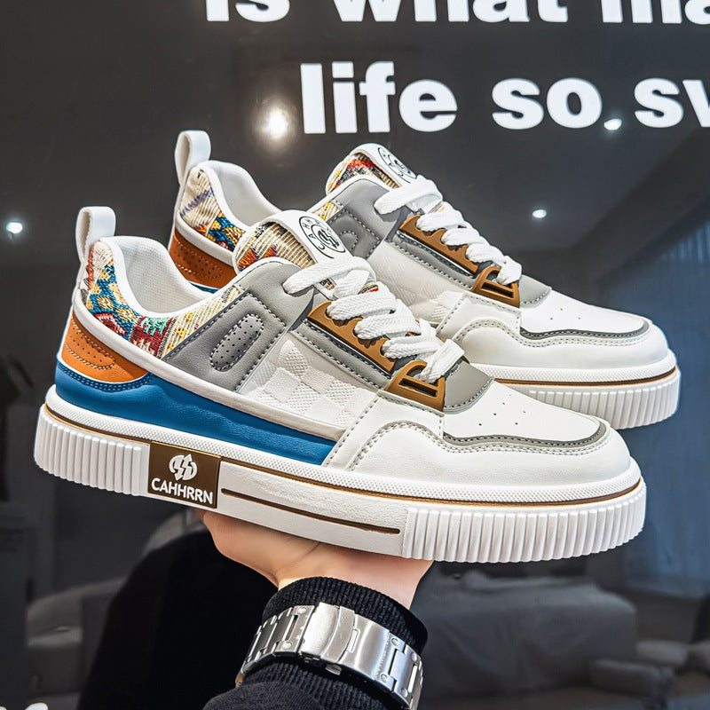 Herren stylische Plateausneaker mit gepolstertem Schaftkragen, geprägten Overlays und griffiger Plattformsohle Drune