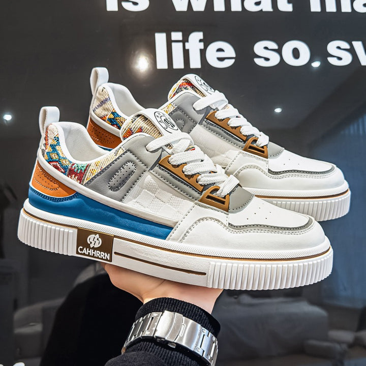 Herren stylische Plateausneaker mit gepolstertem Schaftkragen, geprägten Overlays und griffiger Plattformsohle Drune