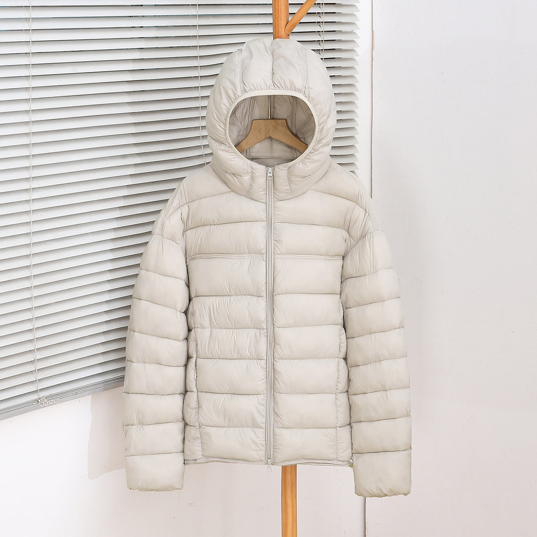 Damen nan ultraleichte Steppkurzjacke mit Thermo-Isolierung, ergonomischer Kapuze und packbarem Design Drune