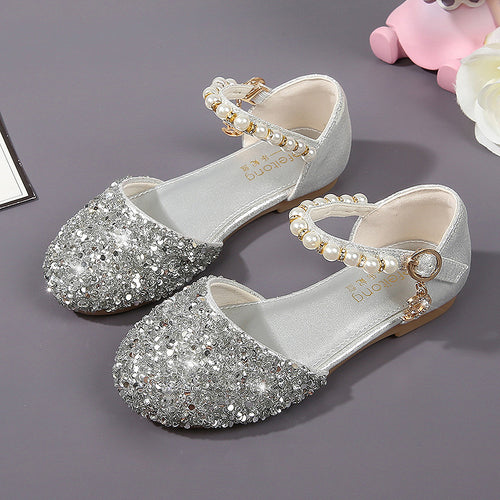 Mädchen Elegante Ballerinas mit Glitzer und Perlen Drune