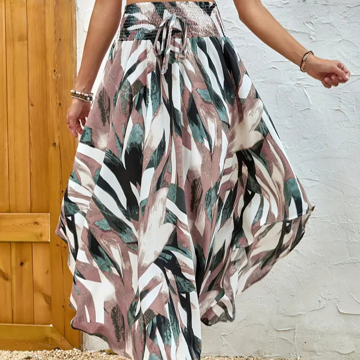 Damen Eleganter Maxirock mit modernem Chevron-Muster Drune