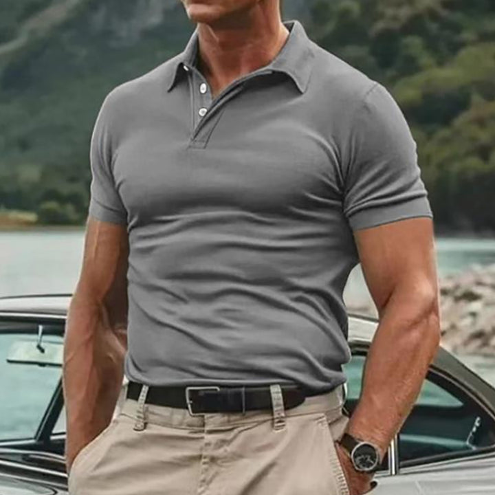Herren Poloshirt mit klassischem Baumwollmix und modischen Details Drune