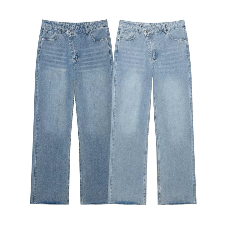 Damen Hochtaillierte weite Jeans mit geradem Bein und Fünf‑Taschen‑Schnitt Drune