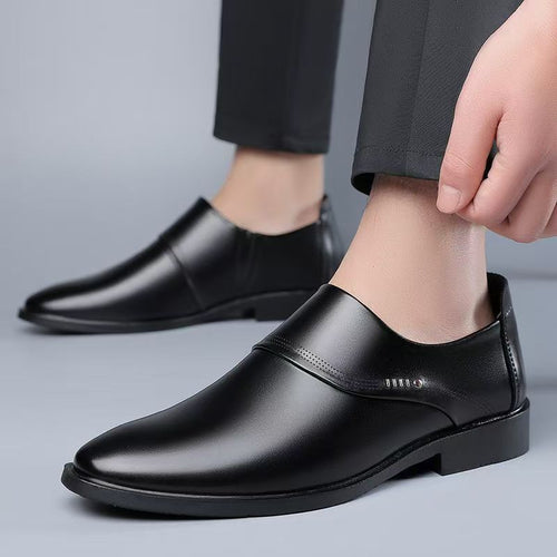 Herren Eleganter Slip-On Business-Halbschuh mit spitzer Zehenkappe und dezenter Perforation Drune