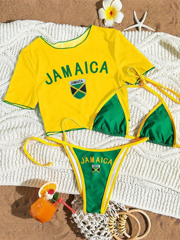 Damen Bikini-Set mit kreativem Kirschmotiv Drune