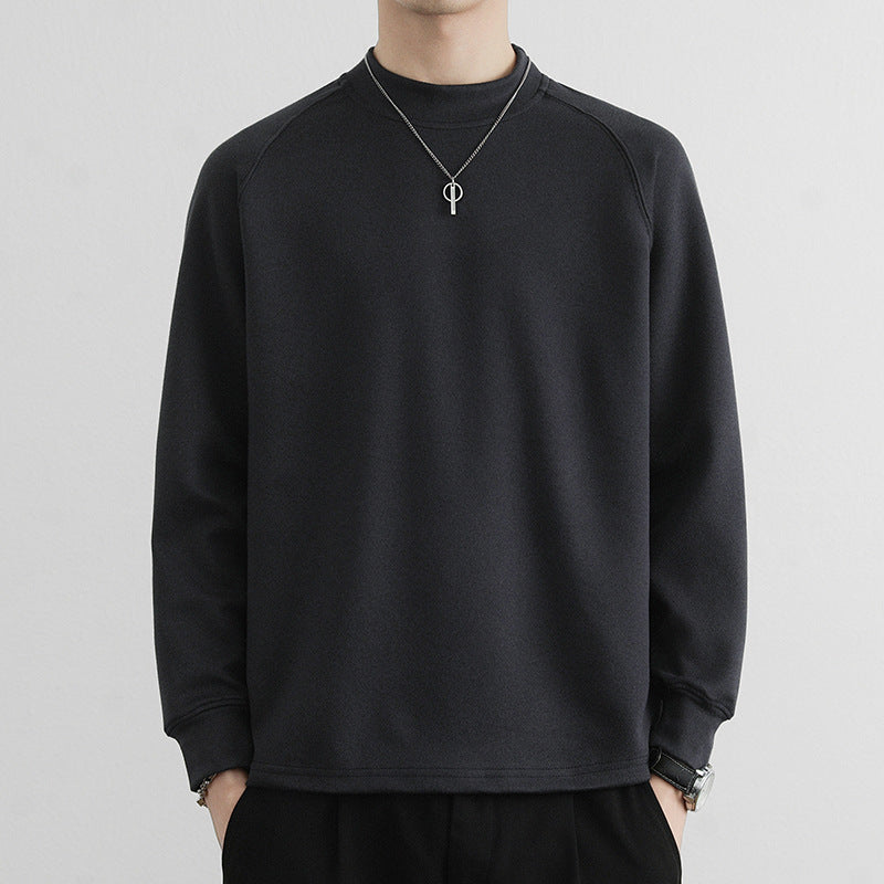 Herren Minimalistisches Mockneck-Sweatshirt aus Tech‑Fleece mit Raglanärmeln Drune