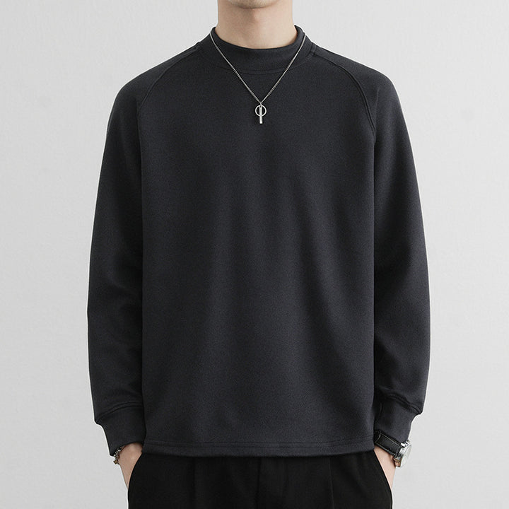 Herren Minimalistisches Mockneck-Sweatshirt aus Tech‑Fleece mit Raglanärmeln Drune