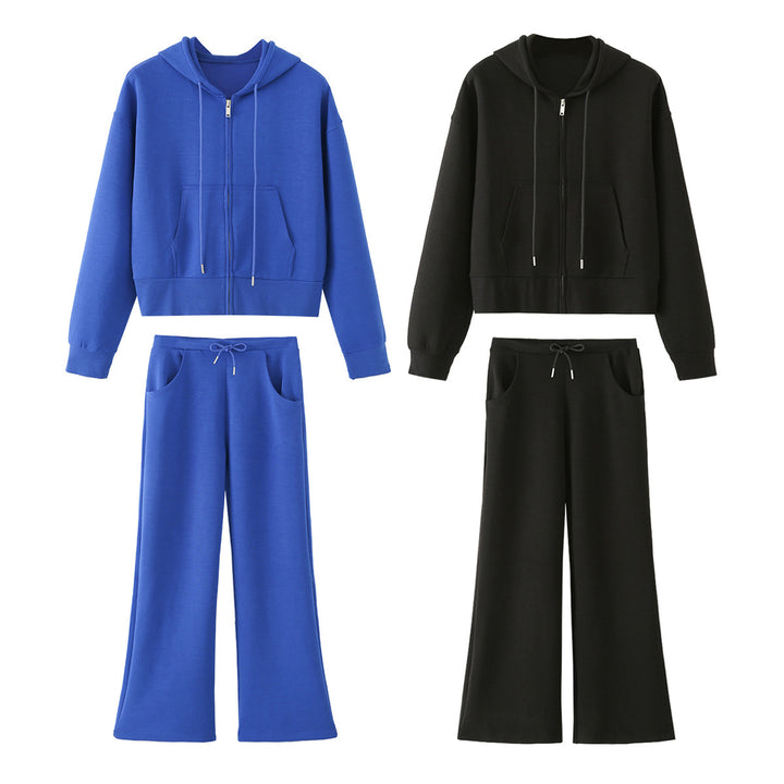 Damen Weite Jersey-Hose mit hohem Bund Tunnelzug und Pattentaschen Drune