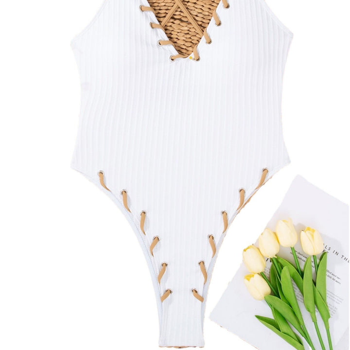 Damen Eleganter Einteiler mit raffinierten Schnürdetails Drune