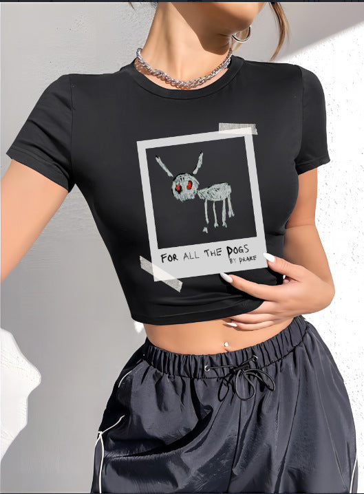 Damen Crop-Top mit innovativem Spinnen-Netz-Design Drune