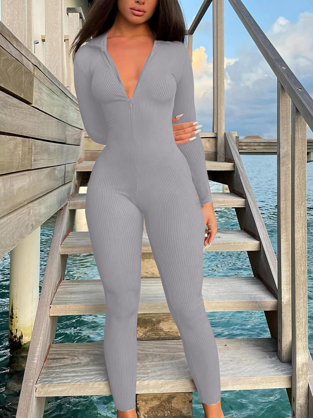 Damen Langärmliger Jumpsuit Drune