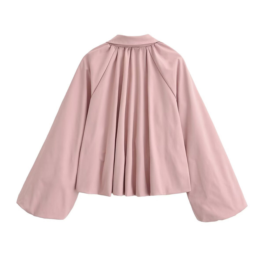 Damen Kurz geschnittene Blousonjacke mit weitem Kimonoärmel und gerafftem Saum Drune