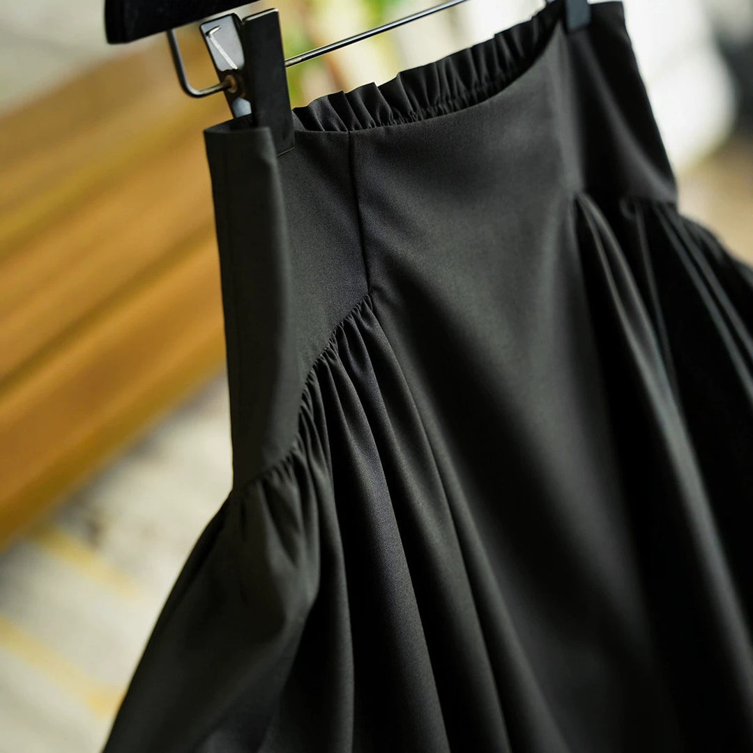 Damen Eleganter Maxirock mit Taillengürtel Drune