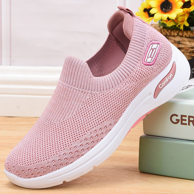 Damen nan nahtloser Strick-Slipper mit elastischem Einstieg und stoßdämpfender Komfortsohle Drune