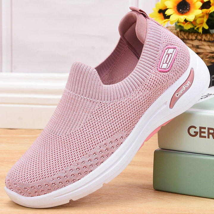Damen nan nahtloser Strick-Slipper mit elastischem Einstieg und stoßdämpfender Komfortsohle Drune