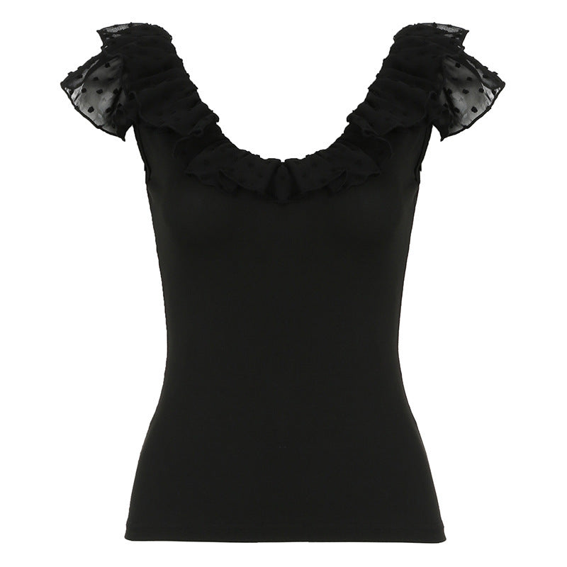 Damen Elegantes Oberteil mit Rüschendesign Drune