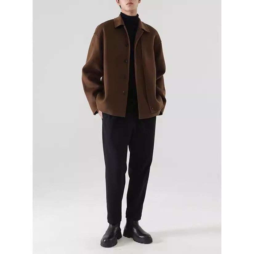 Herren Boxy Wollmix-Hemdjacke mit durchgehender Knopfleiste und überschnittener Schulter Drune