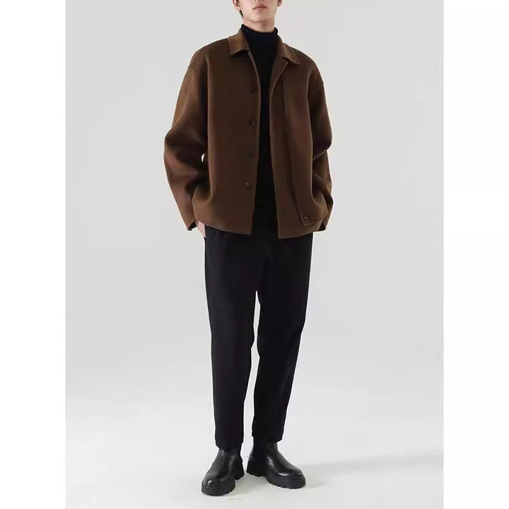 Herren Boxy Wollmix-Hemdjacke mit durchgehender Knopfleiste und überschnittener Schulter Drune