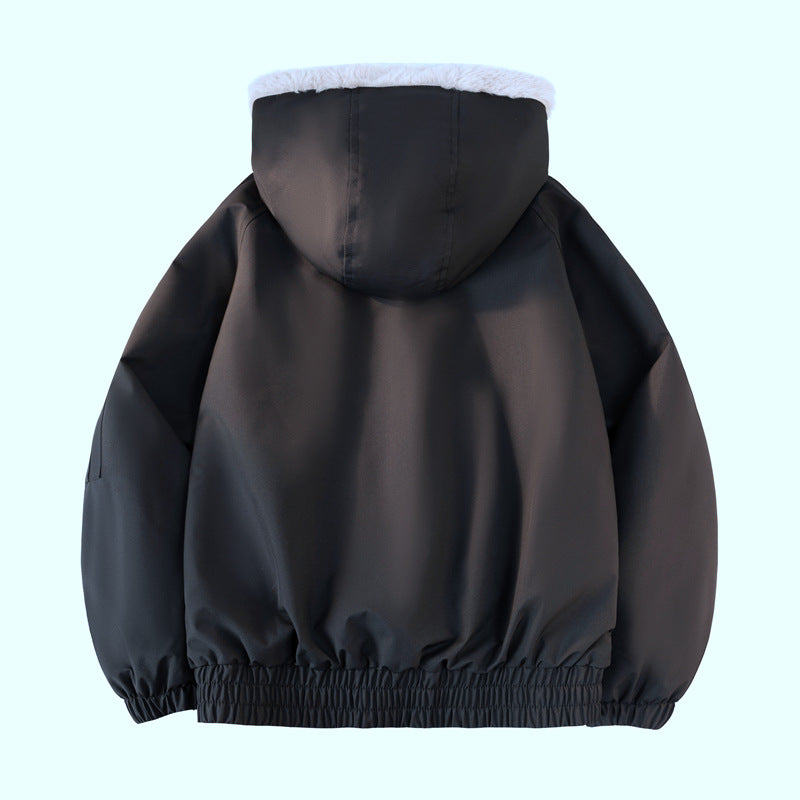 Herren Kapuzen-Bomberjacke mit Teddyfutter, wasserabweisender Außenhülle und Utility-Taschen Drune