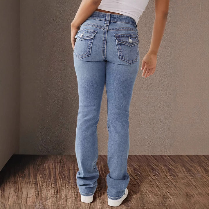 Damen High-Waist Jeans im Vintage-Look mit figurbetontem Schnitt Drune