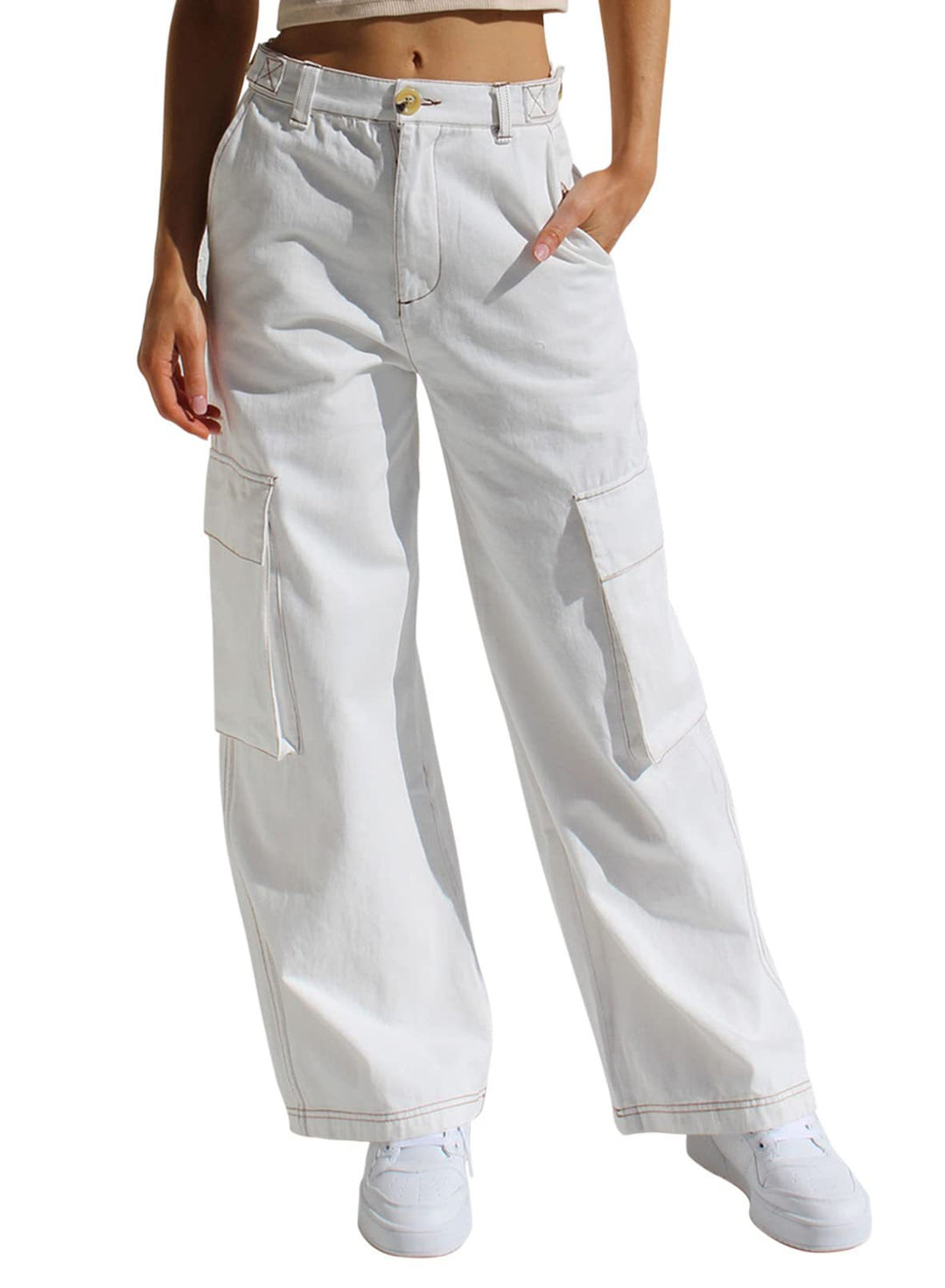 Damen Moderne Cargo-Hose mit funktionalen Seitentaschen und lässigem Schnitt Drune