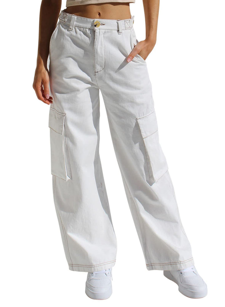 Damen Moderne Cargo-Hose mit funktionalen Seitentaschen und lässigem Schnitt Drune