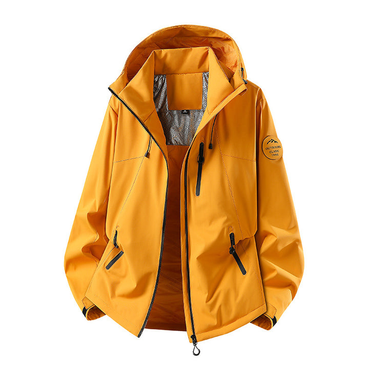 Herren Wasserabweisende Softshelljacke mit Kapuze und Reißverschlusstaschen Drune