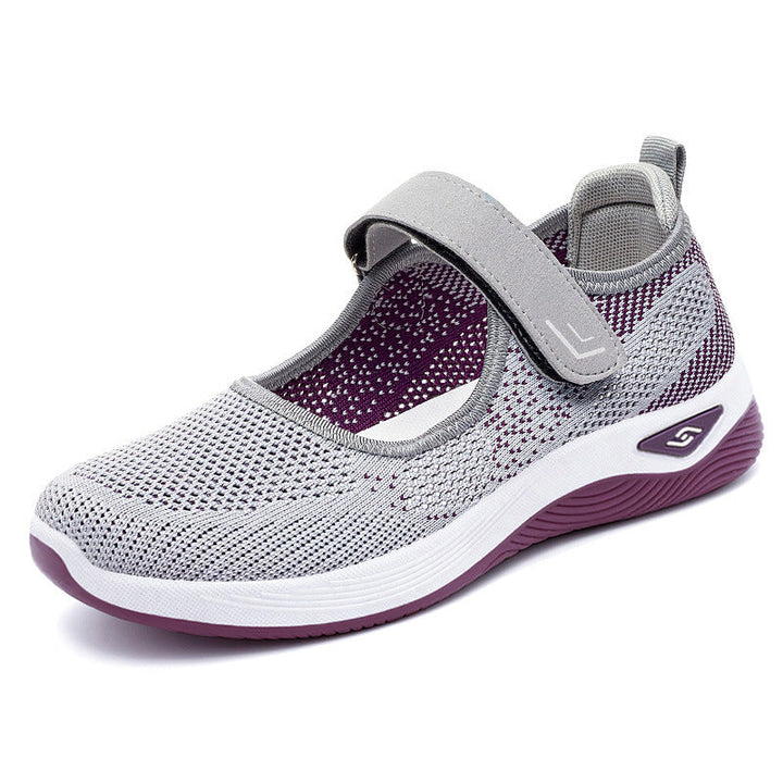 Damen Sportliche Sneakers mit Klettverschluss und atmungsaktiver Netzstruktur Drune