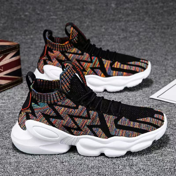 Damen Hochgeschnittene Sport Sneakers mit elastischer Strickpartie Drune