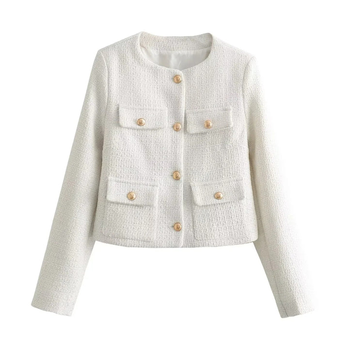 Damen modische Kurzjacke mit zwei praktischen Brusttaschen Drune