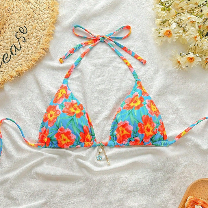 Damen Hochgeschnittener Bikini mit seitlichen Bindebändern Drune