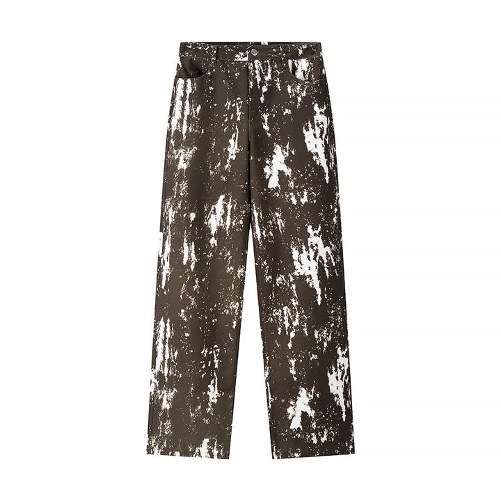 Damen nan weite Highwaist-Cargohose mit grafischem Alloverprint, geradem Bein und praktischen Eingrifftaschen Drune