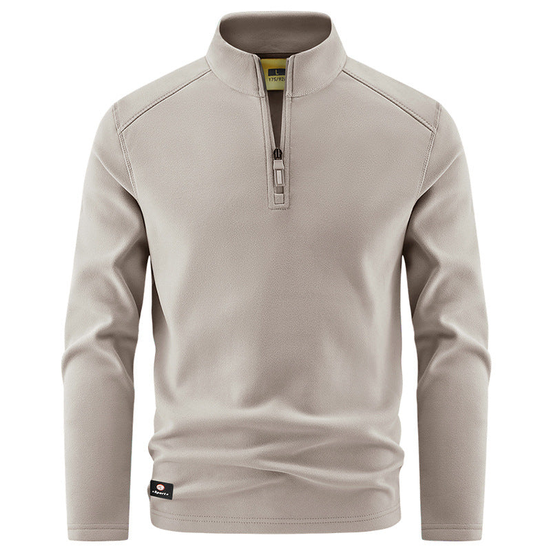 Herren Thermo‑Fleecepullover mit kurzem Reißverschluss und Stehkragen Drune