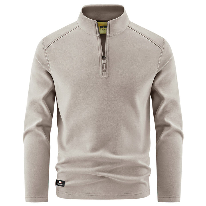 Herren Thermo‑Fleecepullover mit kurzem Reißverschluss und Stehkragen Drune