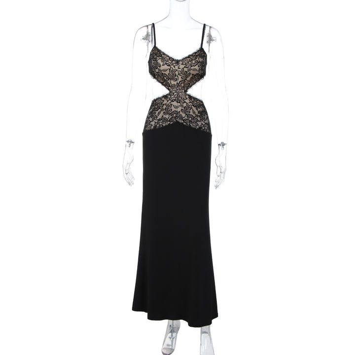 Damen Elegantes Maxikleid mit Spitzenoberteil und raffiniertem Schnitt Drune