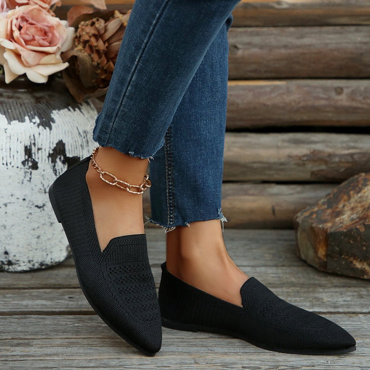 Damen Slipper mit atmungsaktivem Strickmaterial Drune